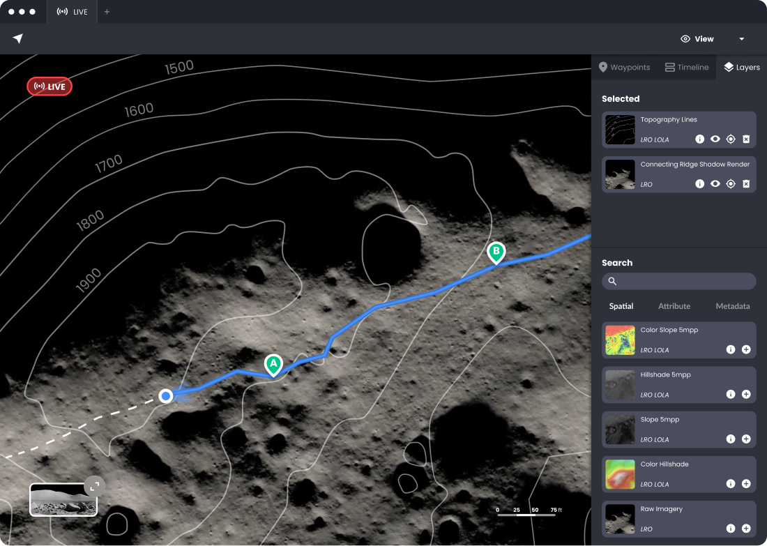 ASTRA interface showing spatial and environmental constraints through GIS data layers.